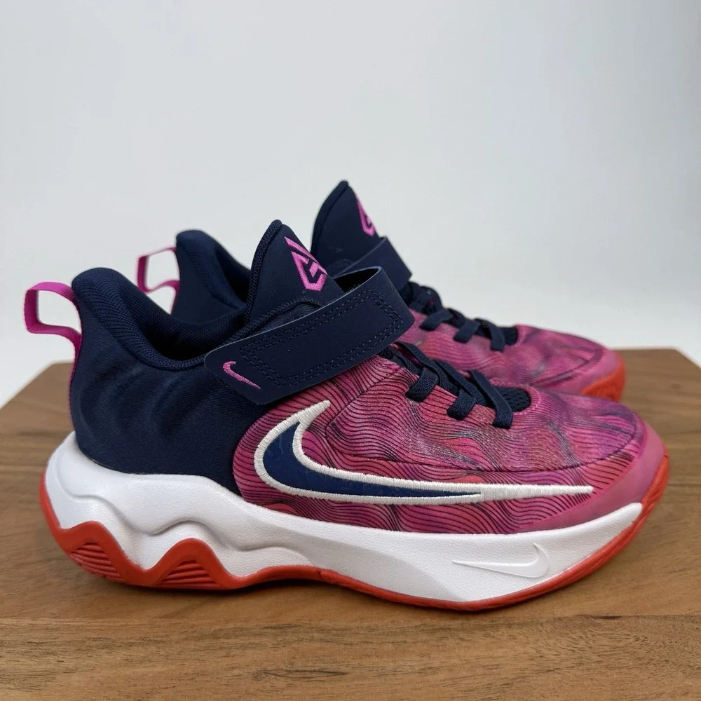 New Big‎ Kids Nike Giannis Immortality 4 SE PS Red Midnight Navy Shoes Size 2 Y